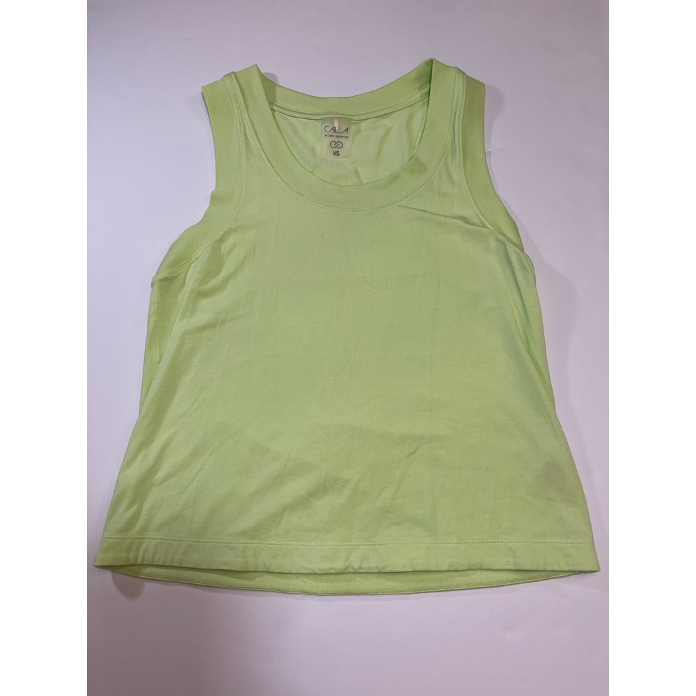 CALIA by Carrie Underwood Womens XS Lime Green Activewear Tank Top Workout